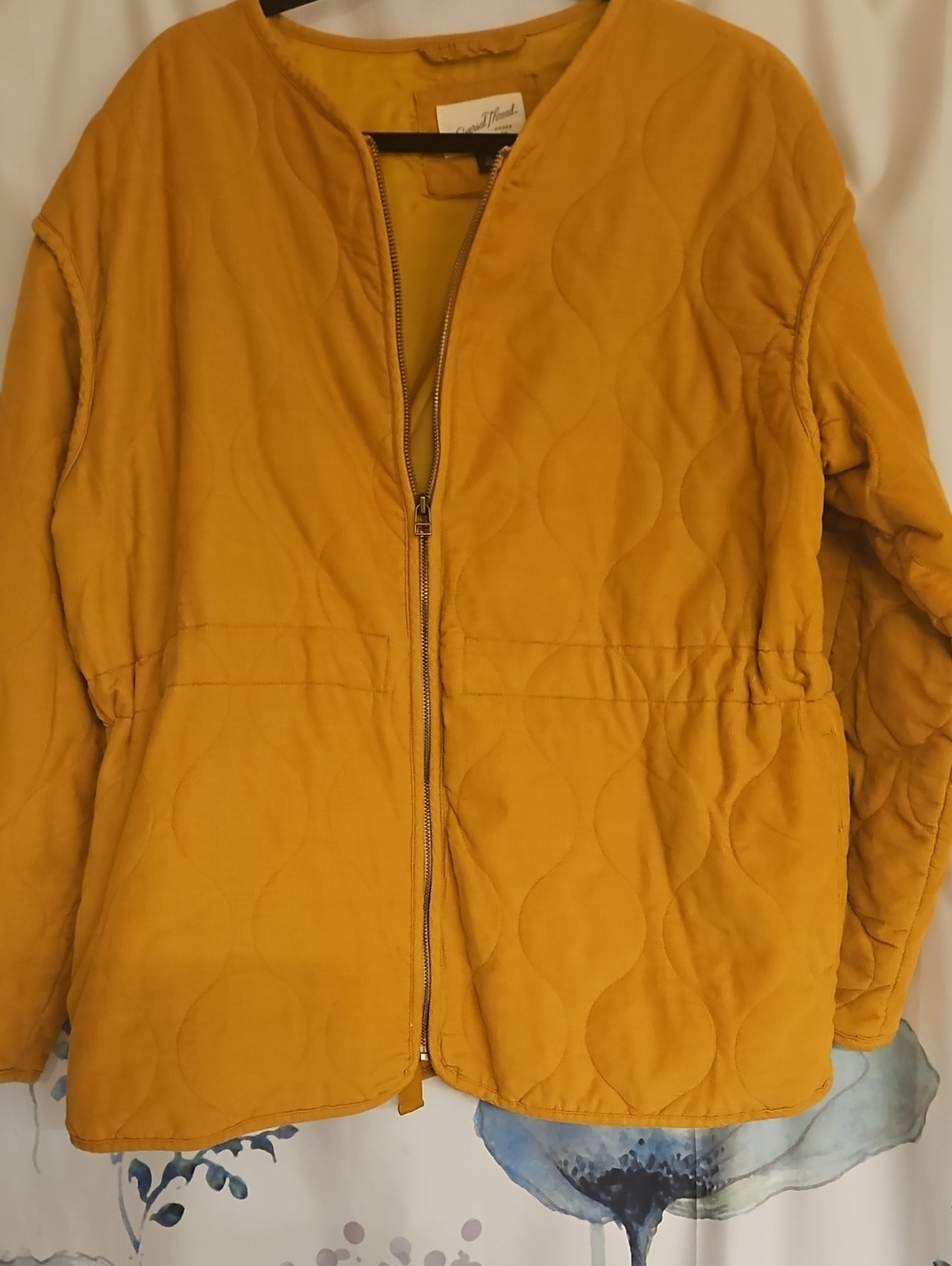 Universal Thread Quilted Mustard Yellow Zip Jacket